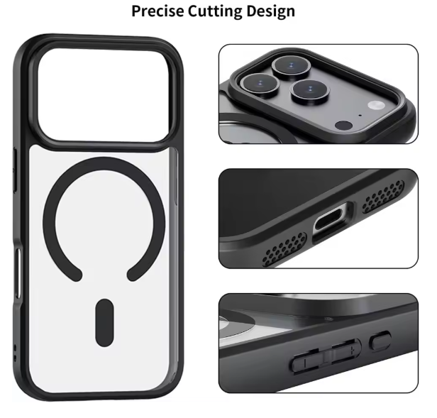 MagSafe Compatible  Case for iPhone (Anti-Yellowing, Matte Black, Shockproof)