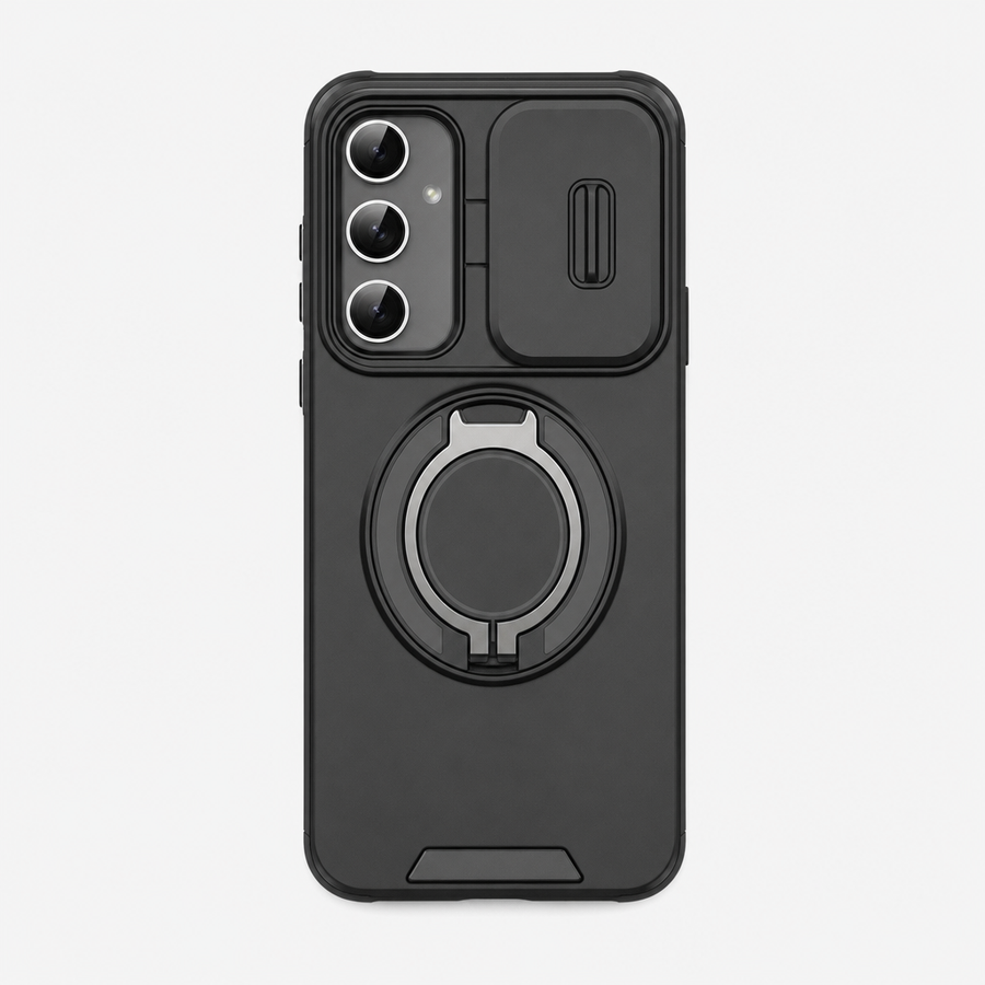 Armor Case with Camera Slide & Ring Kickstand for Samsung Galaxy
